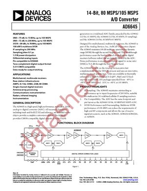 AD6645ASVZ-105 datasheet  